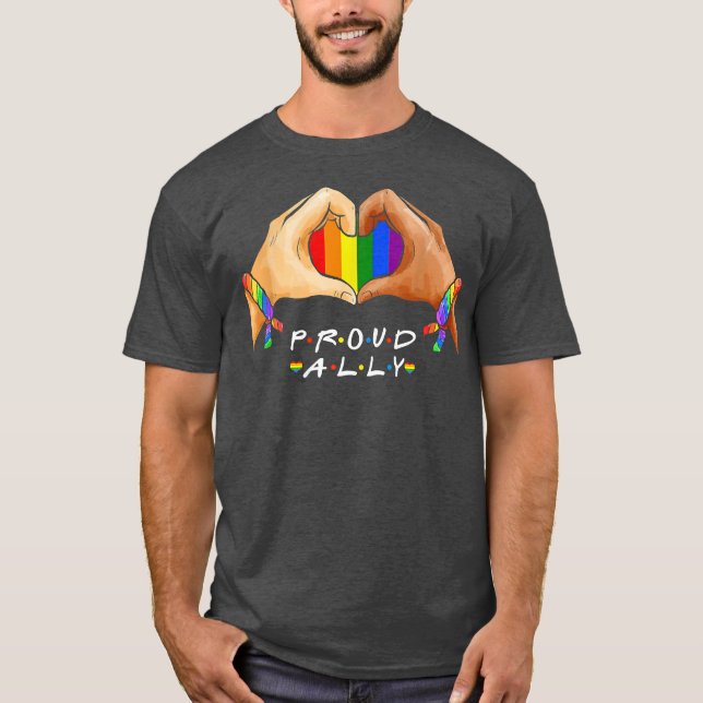 Camiseta LGBTQ Ally para Homens Orgulho gay (Frente)