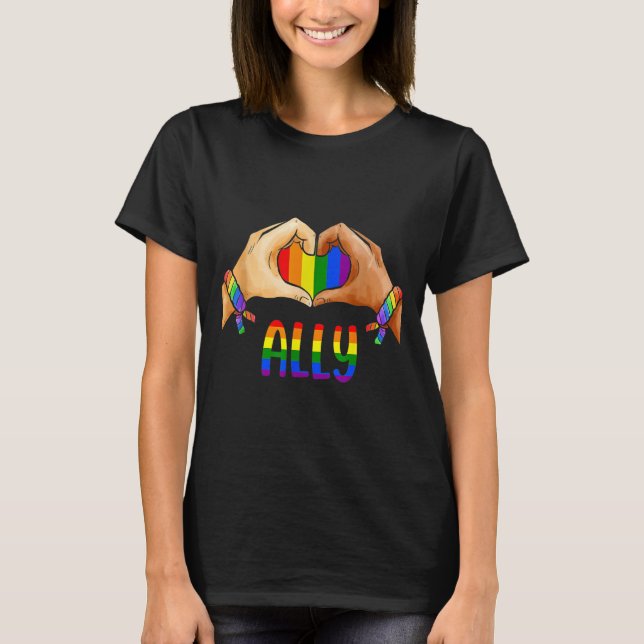 Camiseta Lgbtq Ally T Shirt Para Orgulho gay Masculinas Cri (Frente)