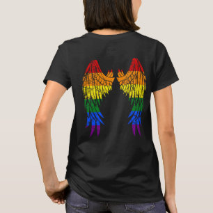 Camiseta LGBTQ Anjo LGBT Asas Anjos Coloridas Arco-Íris Gay