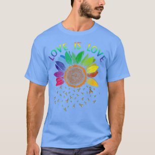 Camiseta LGBTQ Arco-Íris Flor de Girassol Igualdade Orgulho