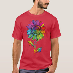Camiseta LGBTQ Arco-Íris Flor de Girassol Igualdade Orgulho