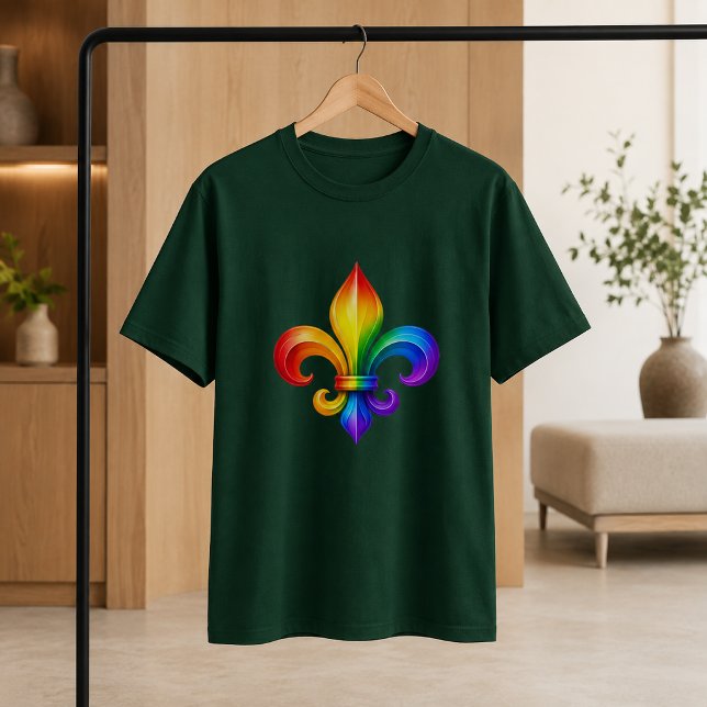 Camiseta LGBTQ Arco-íris Flor De Lis (Criador carregado)
