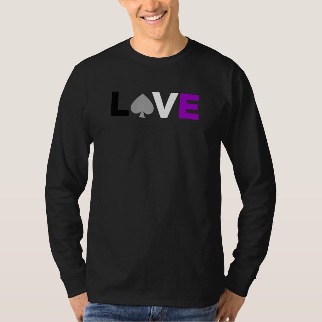 Camiseta LGBTQ Asexual Pride LOVE Cute LGBTQIA Asexuality F (Frente)