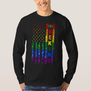 Camiseta Lgbtq Be Kind Orgulho gay Lgbt Rainbow American Fl