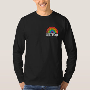 Camiseta Lgbtq Be You Pocket Orgulho gay Lgbt Ally Rainbow