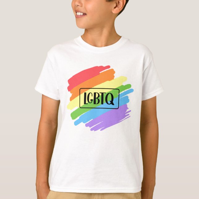 Camiseta LGBTQ Brushstrokes Arco-Íris (Frente)