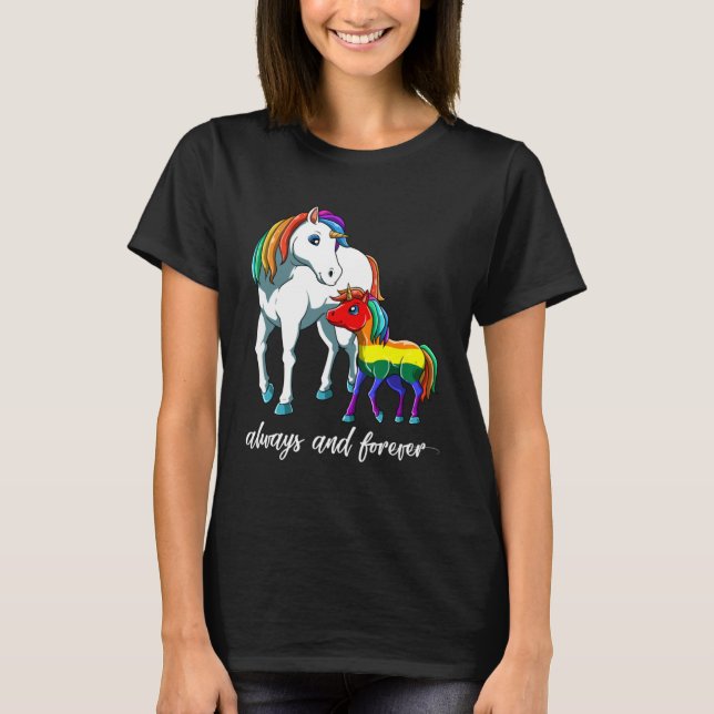 Camiseta LGBTQ Daughter Son  Unicorn Mama (Frente)