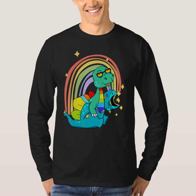 Camiseta LGBTQ   Dinosaur   Rex Wearing Dino Costume (Frente)