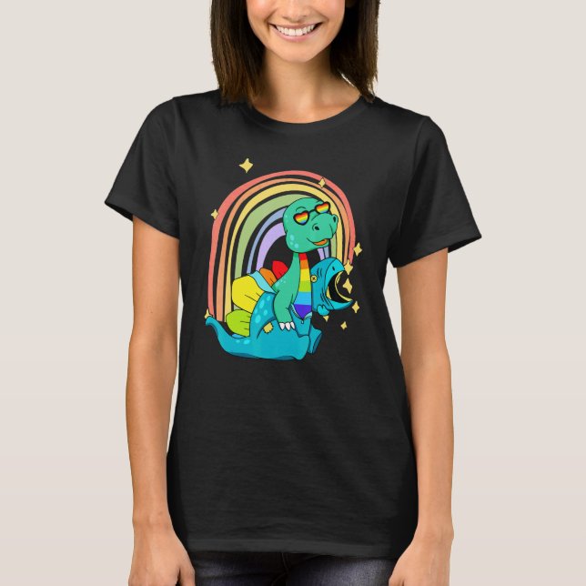 Camiseta LGBTQ   Dinosaur   Rex Wearing Dino Costume (Frente)