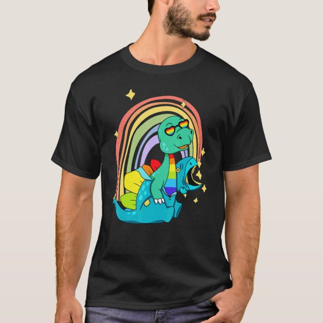 Camiseta LGBTQ   Dinosaur   Rex Wearing Dino Costume (Frente)