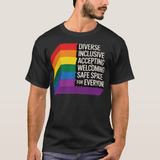 Camiseta LGBTQ+ Espaço Seguro Design de Inclusão do Orgulho