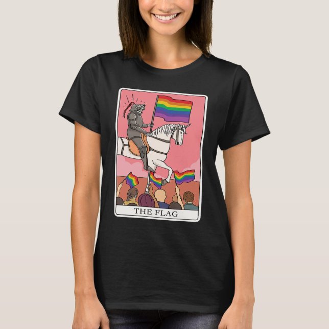 Camiseta LGBTQ FLAG Tarot Card Finger for a Tarot Reader (Frente)