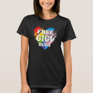 Camiseta Lgbtq Free Gigi Hugs Orgulho gay Lgbt Ally Rainbow