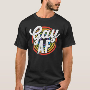 Camiseta LGBTQ Gay AF Orgulho LGBT Aliado Bandeira Arco-Íri