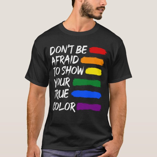 Camiseta LGBTQ Gay Lésbica do Orgulho Colorido (Frente)