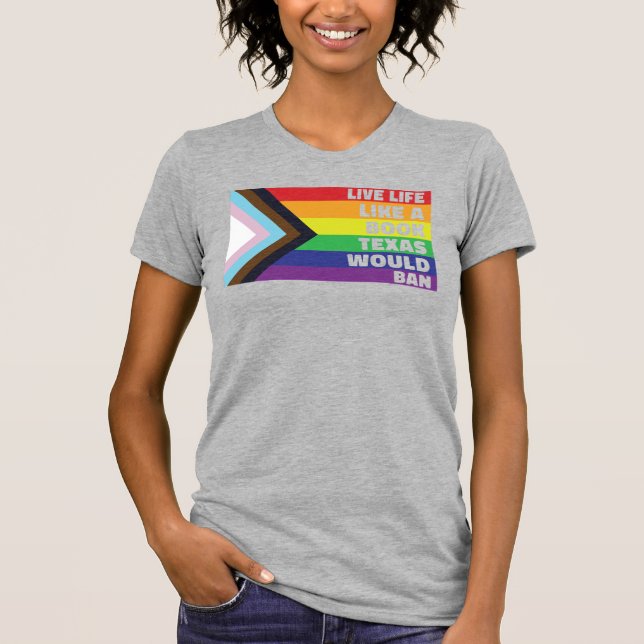 Camiseta LGBTQ Gay Lésbica LGBTQ Transvive Como Livro (Frente)