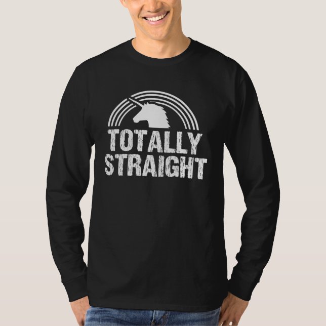 Camiseta LGBTQ Gay Pride  Totally Straight Unicorn (Frente)