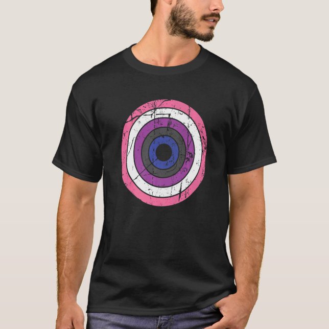 Camiseta Lgbtq Gênero Sinal do Orgulho Líquido Círculo Lgbt (Frente)