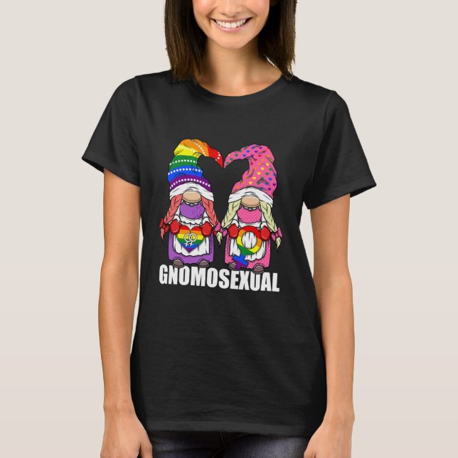 Camiseta Lgbtq Gnome Lésbica Amor (Frente)