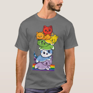 Camiseta LGBTQ Grito LGBT Gato-de-Arco-Íris Orgulho gay LGB