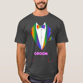 Camiseta LGBTQ Groom Tuxedo Orgulho gay LGBTQ