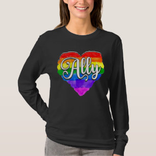 Camiseta Lgbtq Heart Proud Ally Equality Bi Gay Bisexual Tr