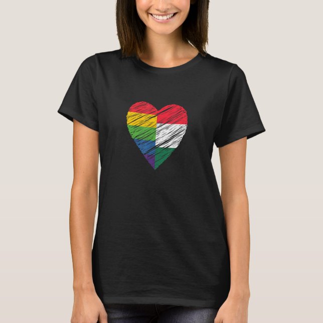 Camiseta LGBTQ Hungary Gay Pride Heart for Gay and Lesbian  (Frente)