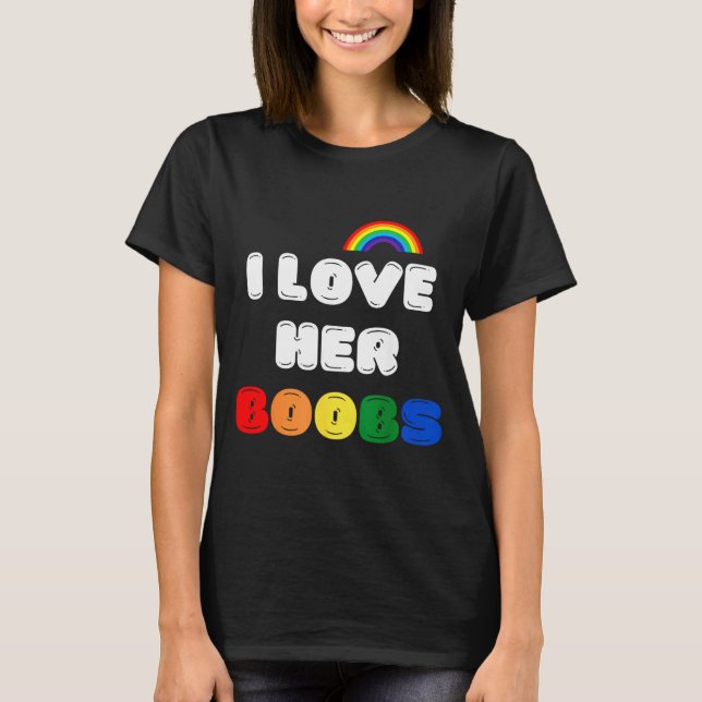 Camiseta Lgbtq+ Lesbian Matching Couples Compliment I Love  (Frente)