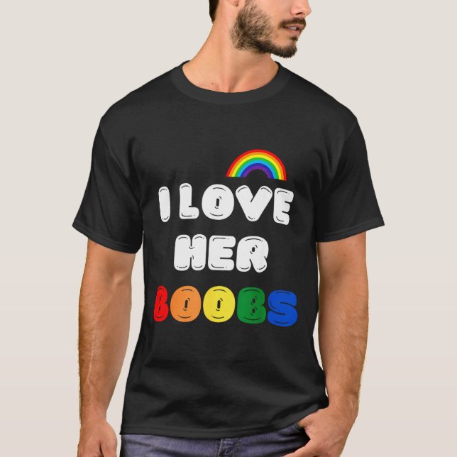 Camiseta Lgbtq+ Lesbian Matching Couples Compliment I Love  (Frente)