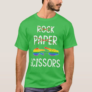 Camiseta LGBTQ Lesbian Rock Paper Scissors vintage
