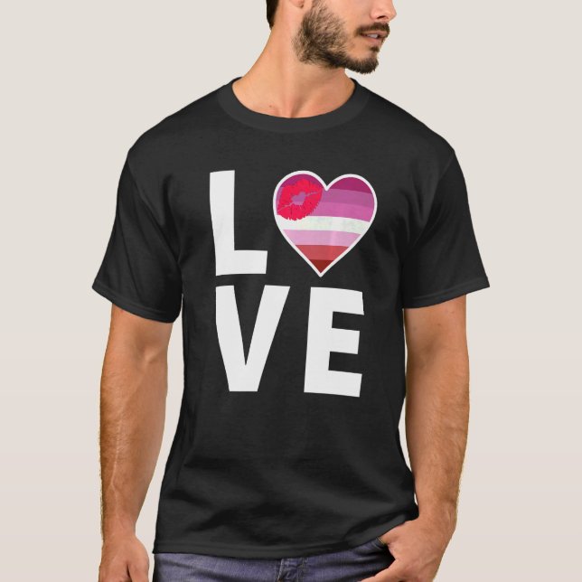 Camiseta Lgbtq Lipstick Flag Heart Lgbtqia+ Love Lipstick (Frente)