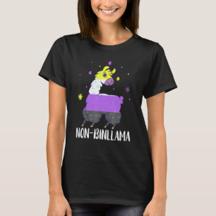 Camiseta LGBTQ Llama Não Binário Bandeira Não Binária LGBT