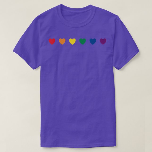 Camiseta LGBTQ+ Love Pride Hearts  (Frente do Design)