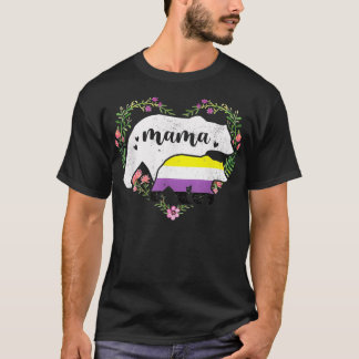 Camiseta LGBTQ Mama Bear Direitos Iguais Não Binários Gay R