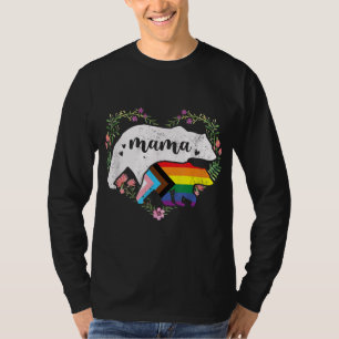 Camiseta LGBTQ Mama Bear Progresso Orgulho Sinalizador Gay