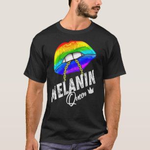Camiseta LGBTQ Melanin Rainha Forte Gay Homens Africanos A