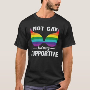 Camiseta LGBTQ Não Gay, Mas Orgulho Arco-Íris Muito Compatí