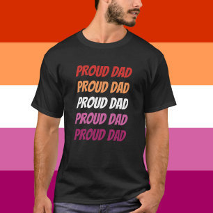 Camiseta LGBTQ Orgulho Lésbico Pai Orgulhoso Repetindo Text
