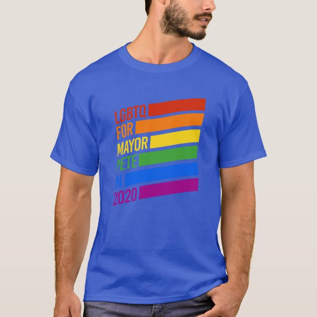 Camiseta LGBTQ Para O Prefeito Pete 2020 (Frente)
