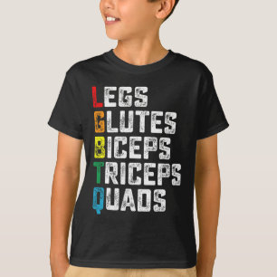Camiseta Lgbtq Pernas Glutes Biceps Triceps Quads Engraçado