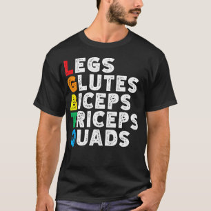 Camiseta Lgbtq Pernas Glutes Biceps Triceps Quads Gay Gym E