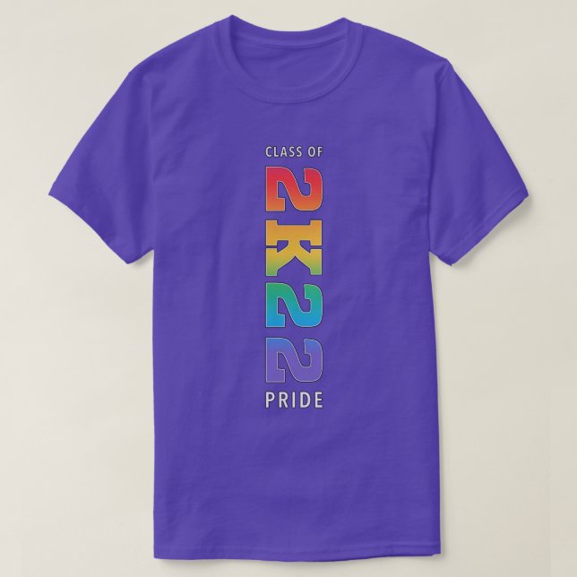 Camiseta LGBTQ Pride Class of 2022 (2K22) Graduation or Mat (Frente do Design)