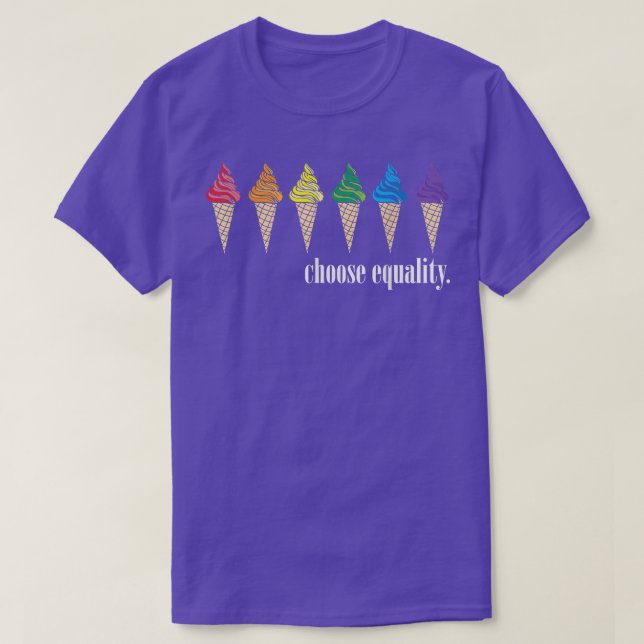 Camiseta LGBTQ Pride Mês I Sorvete Escolho Equa (Frente do Design)
