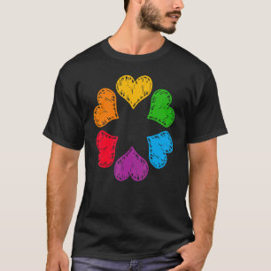 Camiseta Lgbtq Pride Rainbow Heart Graphic Parade March Cu