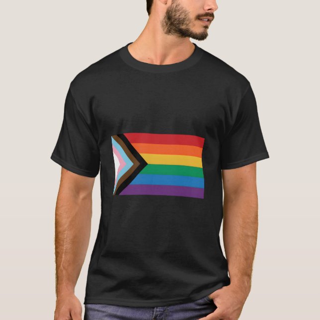 Camiseta Lgbtq Progress Pride Flag (Frente)