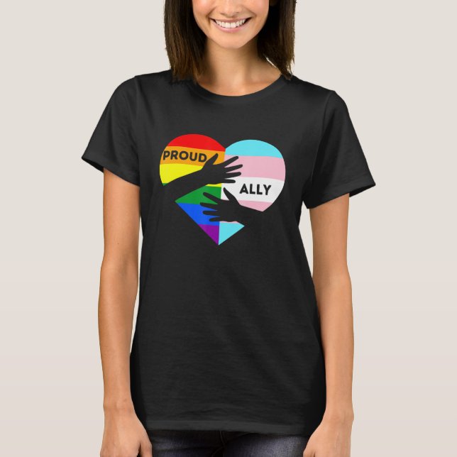 Camiseta Lgbtq Proud Ally - Trans Prioridade Transgender Al (Frente)
