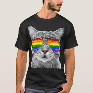 Camiseta LGBTQ Purride Ally Gay Pride Rainbow Flag Cat Kitt