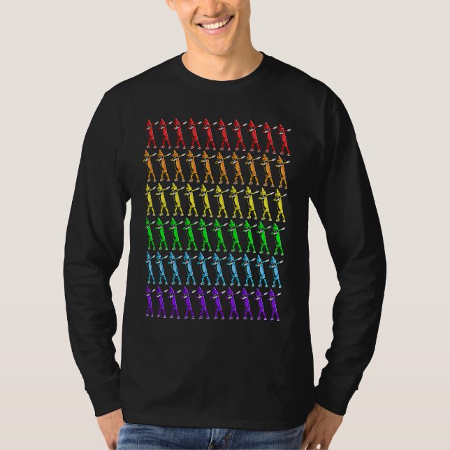 Camiseta LGBTQ & Rainbow Flag composed of Dabbing crayons (Frente)