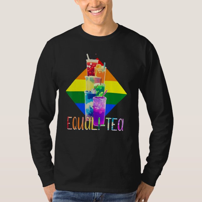 Camiseta LGBTQ Rainbow Pride Boba Tea Equali-Tea (Frente)