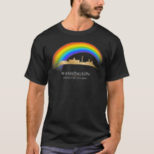 Camiseta LGBTQ Rainbow Pride Washington DC Skyline Premium